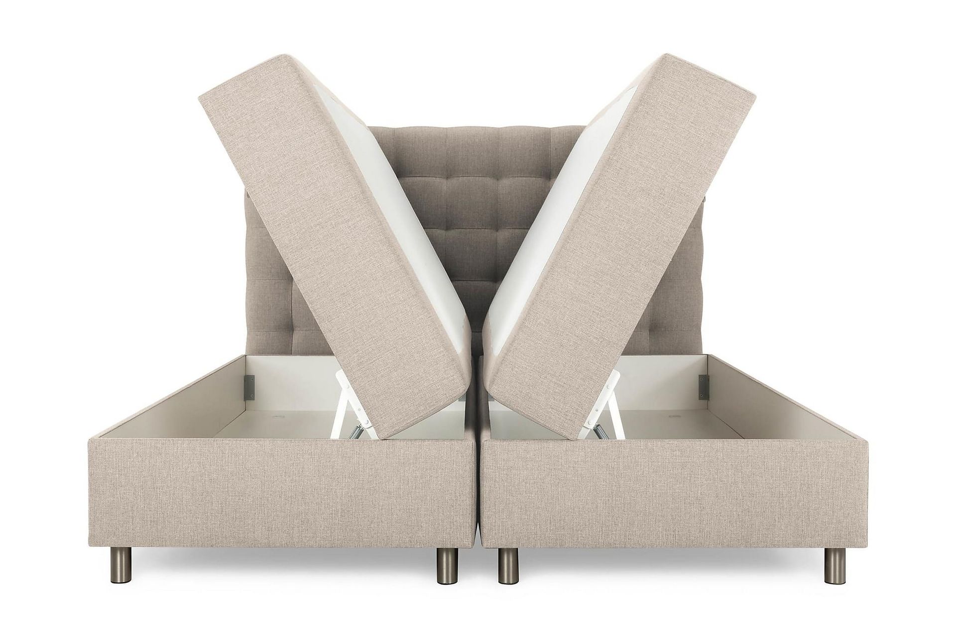Montana Dobbeltseng med Oppbevaring 160x200 cm - Beige - Møbler - Senger - Seng med oppbevaring
