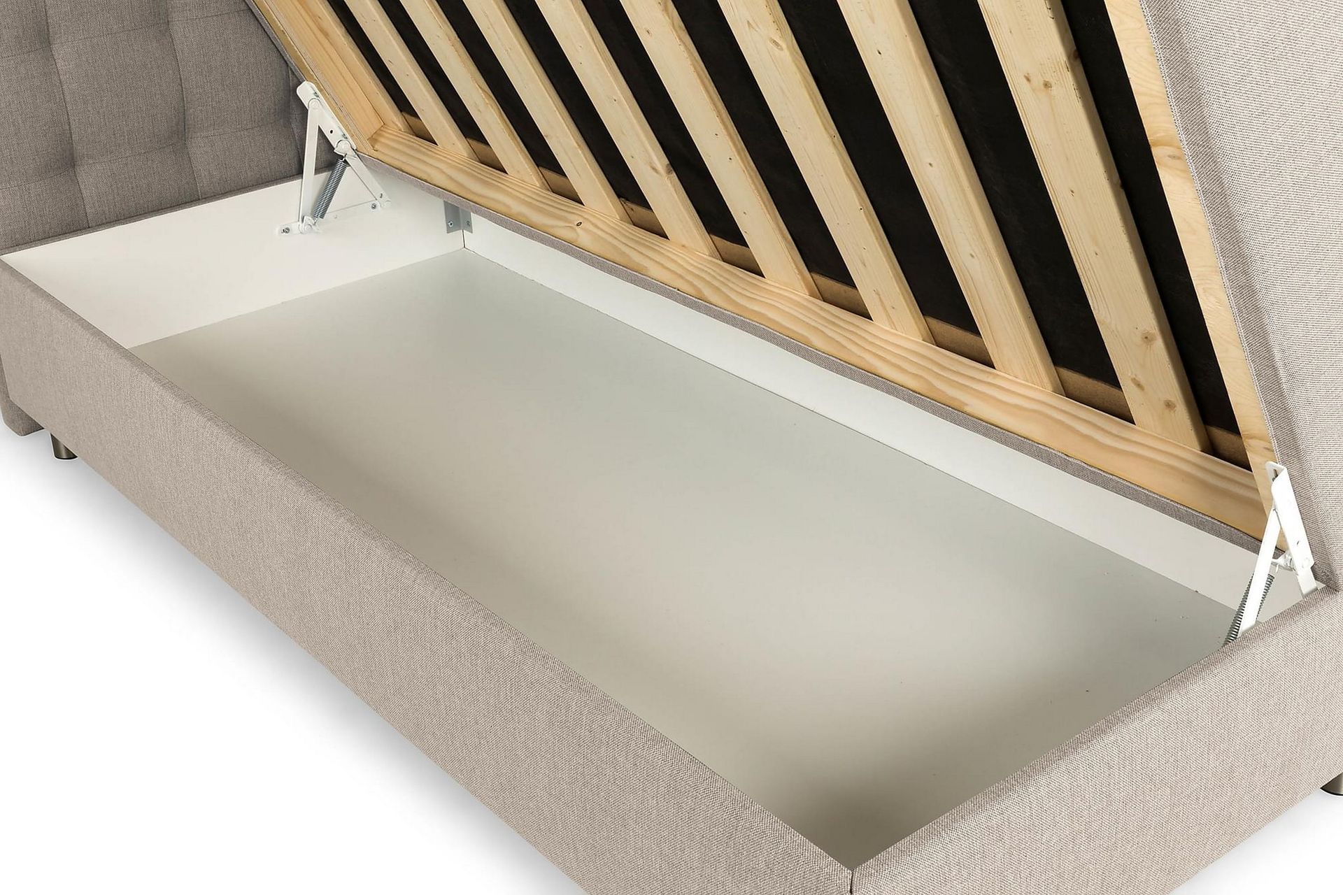 Montana Dobbeltseng med Oppbevaring 160x200 cm - Beige - Møbler - Senger - Seng med oppbevaring