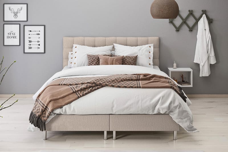 Montana Seng med Oppbevaring 120x200 cm - Beige - Møbler - Senger - Seng med oppbevaring