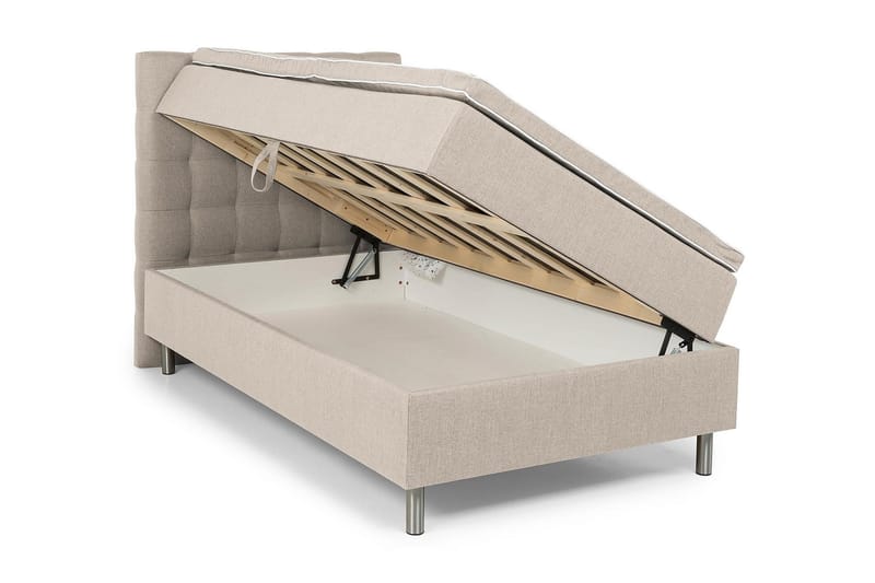 Montana Seng med Oppbevaring 120x200 cm - Beige - Møbler - Senger - Seng med oppbevaring