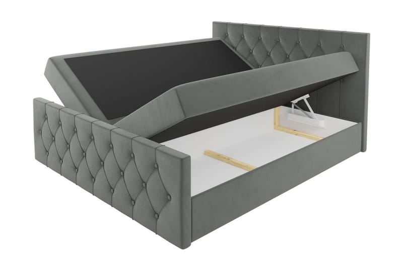 Oppbevaringsseng 167x216 cm - Beige - Møbler - Senger - Komplett sengepakke