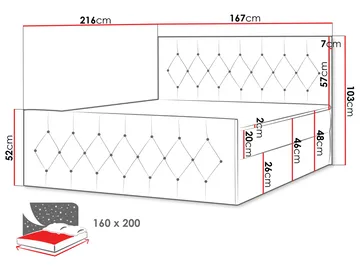 Oppbevaringsseng 167x216 cm - Beige - Møbler - Senger - Komplett sengepakke