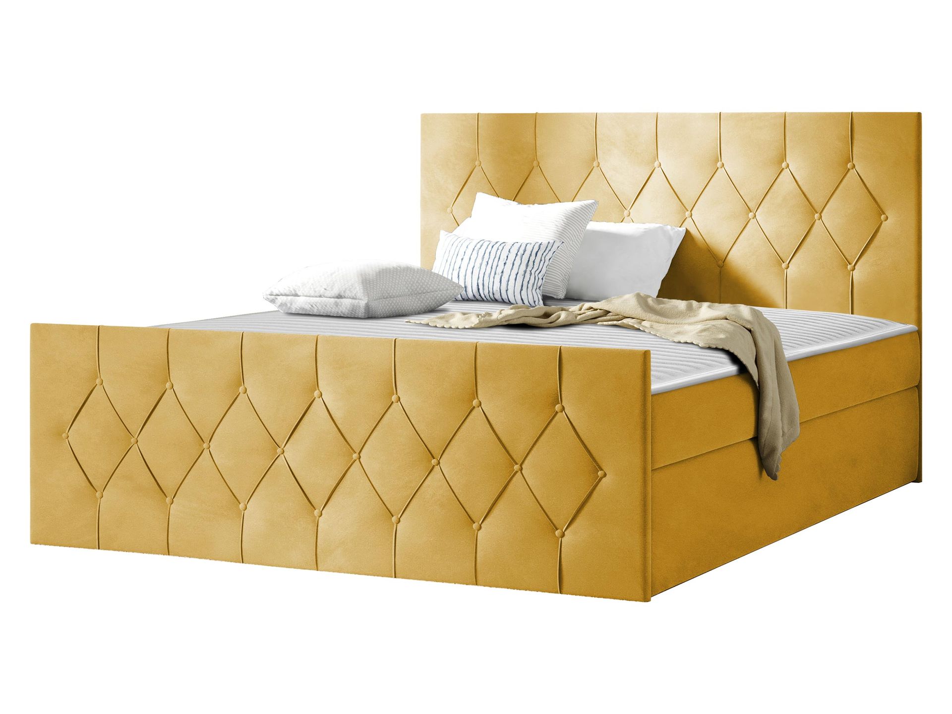 Oppbevaringsseng 167x216 cm - Gul