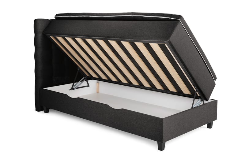 Royal Komplett Sengepakke Seng med Oppbevaring 105x200 - Mørkegrå - Komplett sengepakke - Kontinentalsenger