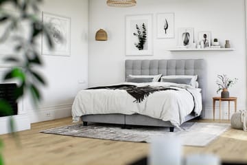 Royal Seng med Oppbevaring 140x200 - Lysegrå - Møbler - Senger - Komplett sengepakke