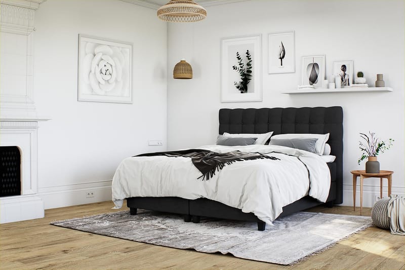 Royal Seng med Oppbevaring 160x200 - Svart - Møbler - Senger - Seng med oppbevaring