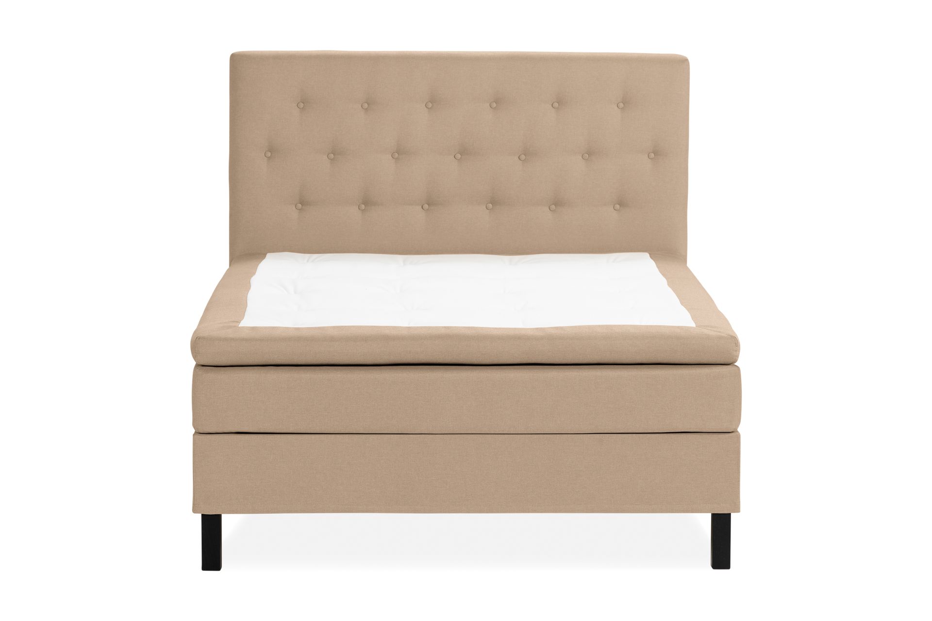 Scarlett Sengepakke 140x200 Skummadrass - Knappet gavl Beige - Møbler - Senger - Komplett sengepakke