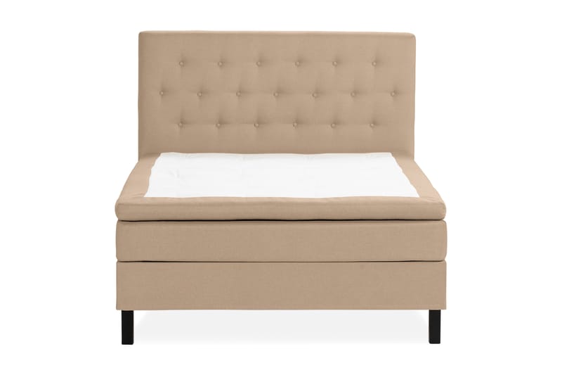 Scarlett Sengepakke 140x200 Skummadrass - Knappet gavl Beige - Møbler - Senger - Komplett sengepakke