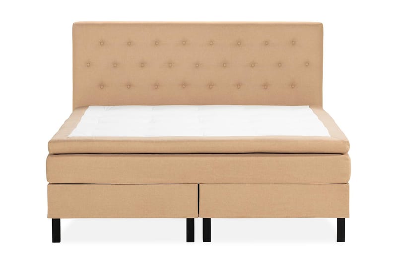 Scarlett Sengepakke 150x200 Skummadrass - Knappet gavl Beige - Møbler - Senger - Komplett sengepakke