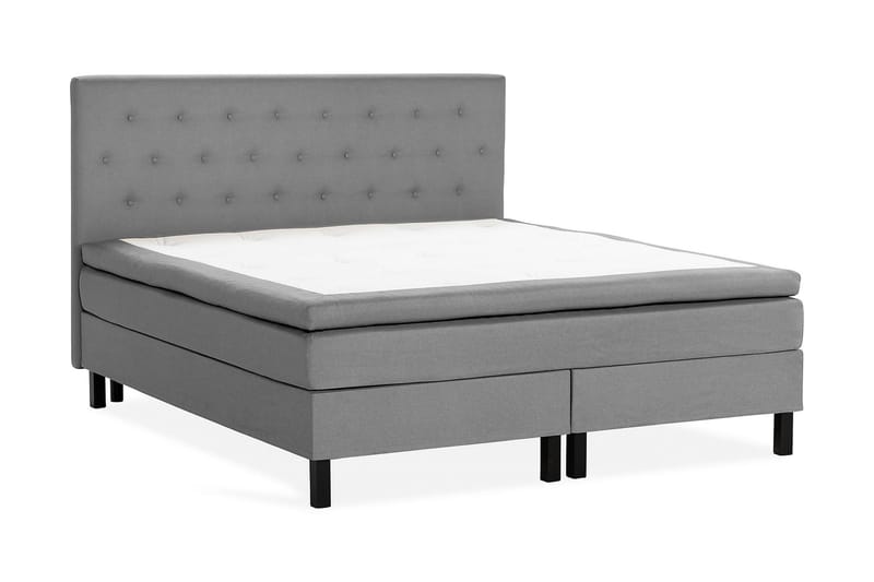 Scarlett Sengepakke 150x200 Skummadrass - Knappet gavl Grå - Møbler - Senger - Komplett sengepakke