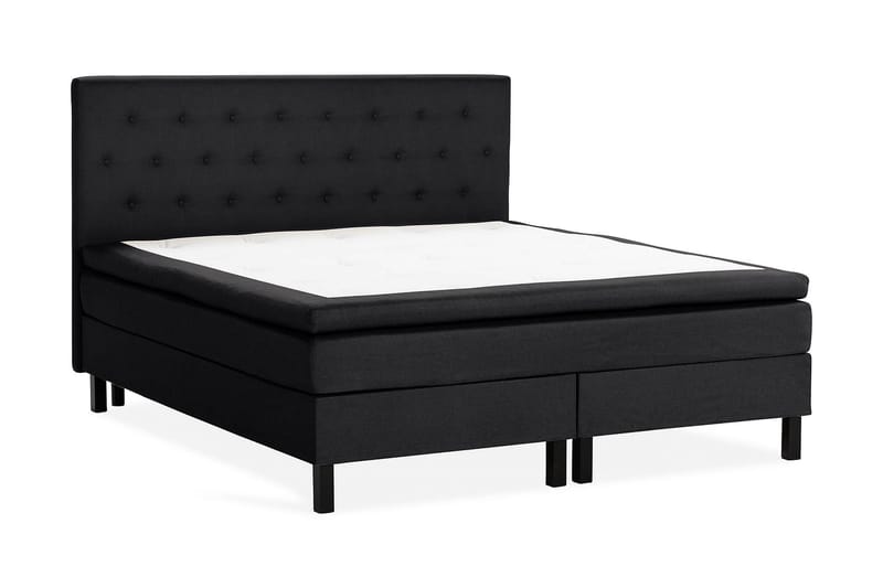 Scarlett Sengepakke 150x200 Skummadrass - Knappet gavl Svart - Møbler - Senger - Komplett sengepakke