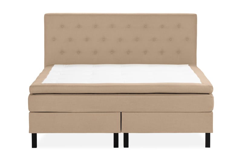 Scarlett Sengepakke 180x200 Skummadrass - Knappet gavl Beige - Møbler - Senger - Komplett sengepakke