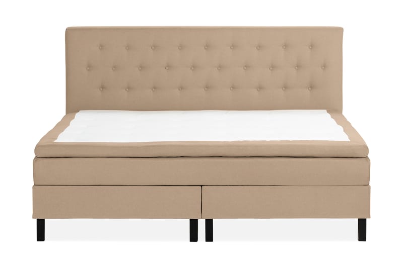 Scarlett Sengepakke 210x210 Skummadrass - Knappet gavl Beige - Komplett sengepakke - Kontinentalsenger