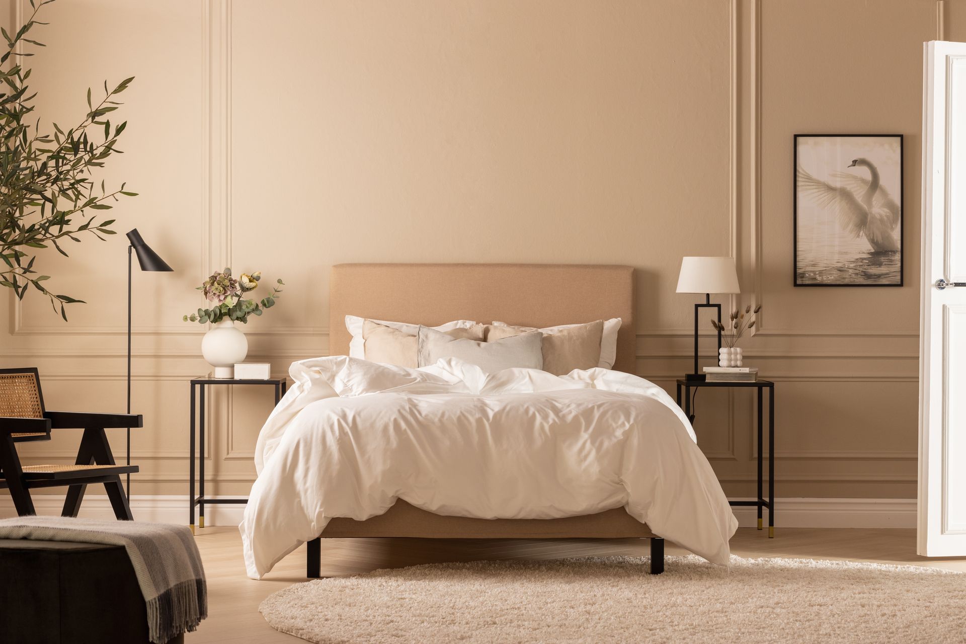 Scarlett Sengepakke 90x200 Skummadrass - Glatt gavl Beige - M�øbler - Senger - Komplett sengepakke