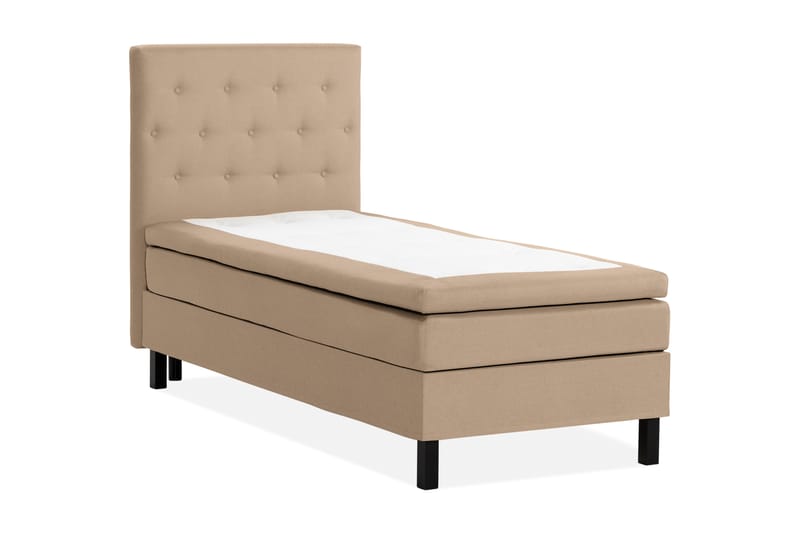 Scarlett Sengepakke 90x200 Skummadrass - Knappet gavl Beige - Møbler - Senger - Komplett sengepakke