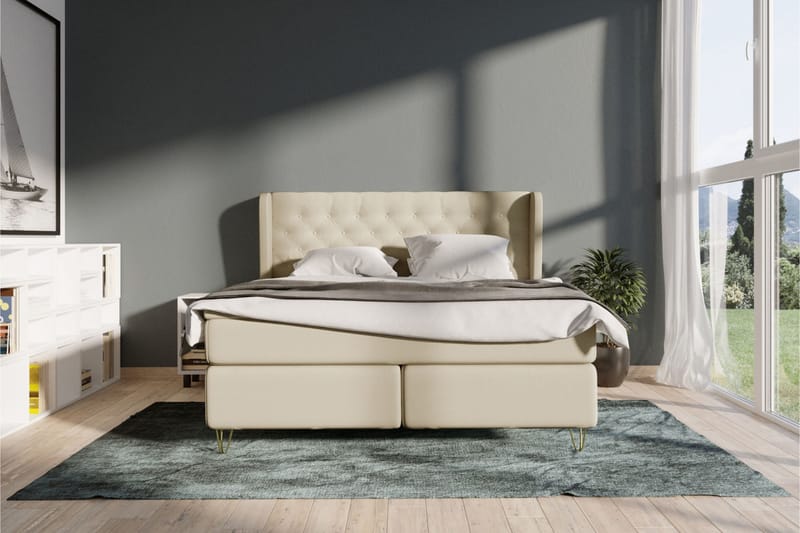 Select No 4 Komplett Sengepakke 120x200 Fast - Beige/Gullben - Komplett sengepakke - Kontinentalsenger