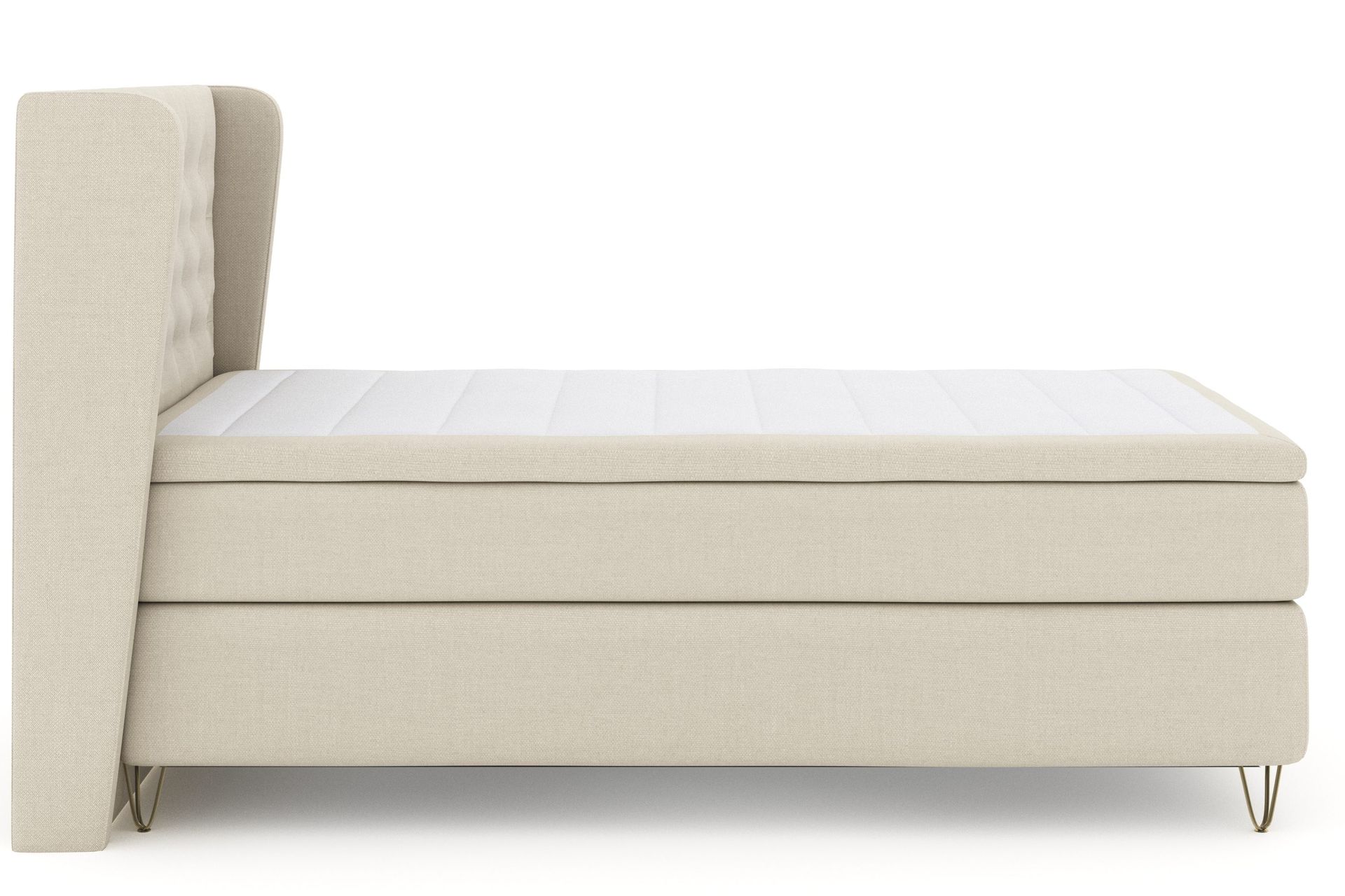 Select No 4 Komplett Sengepakke 120x200 Fast - Beige/V-formede Metallben