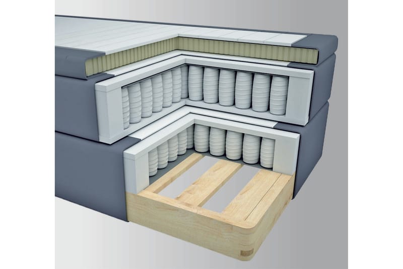 Select No 4 Komplett Sengepakke 120x200 Fast - Lysegrå/Gullben - Komplett sengepakke - Kontinentalsenger