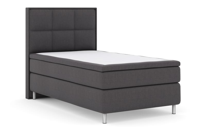 Select No 4 Komplett Sengepakke 120x200 Fast - Mørkegrå/Metallben - Møbler - Senger - Komplett sengepakke