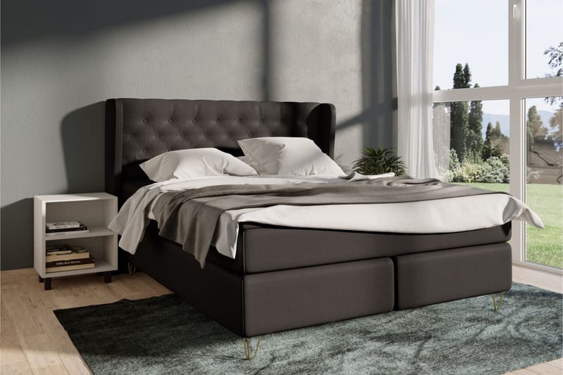 Select No 4 Komplett Sengepakke 120x200 Fast - Mørkegrå/Metallben - Møbler - Senger - Kontinentalsenger