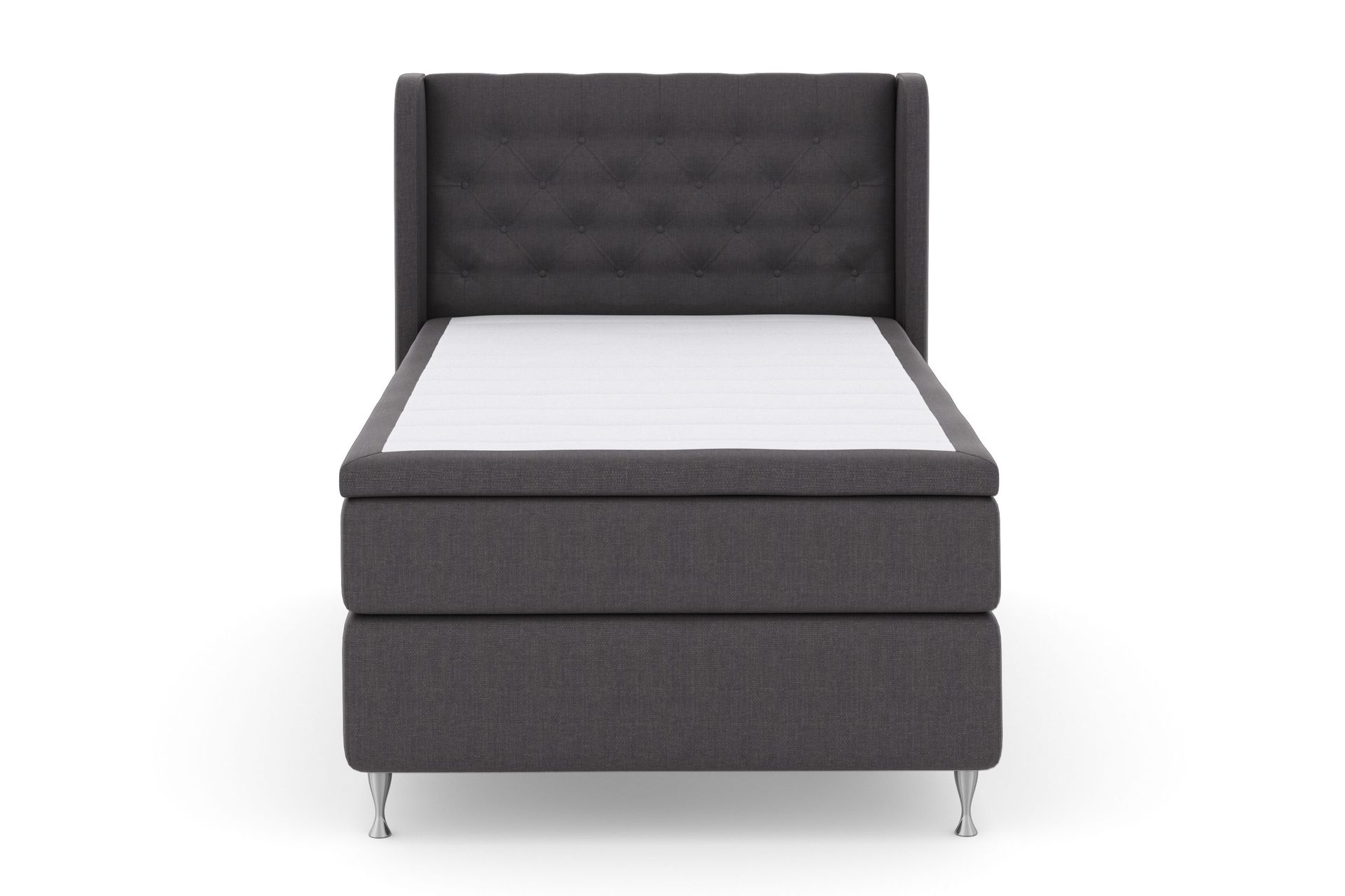 Select No 4 Komplett Sengepakke 120x200 Fast - Mørkegrå/Sølvben