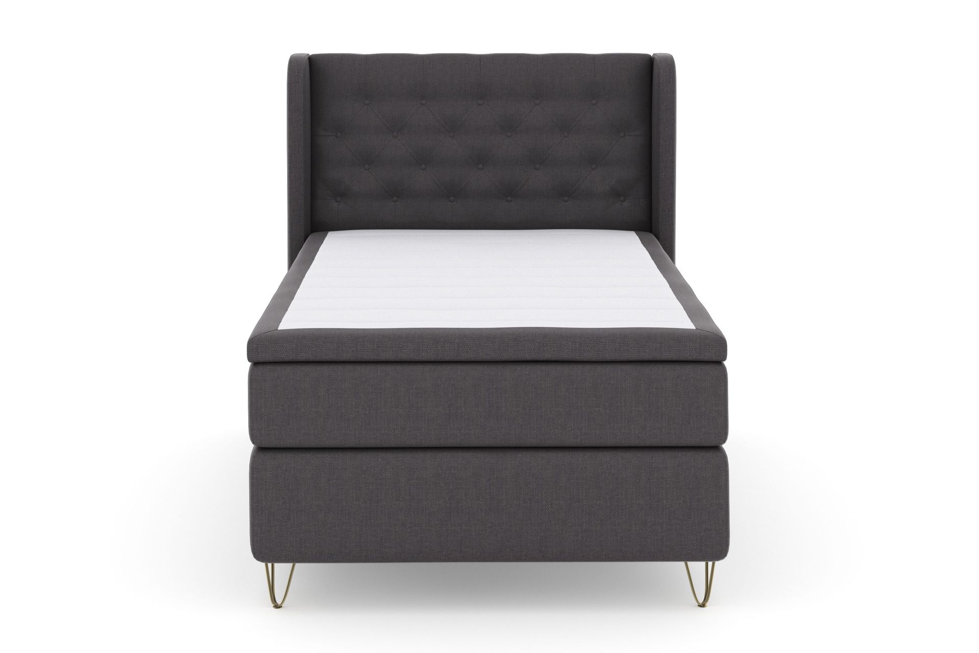 Select No 4 Komplett Sengepakke 120x200 Fast - Mørkegrå/V-formede Metallben