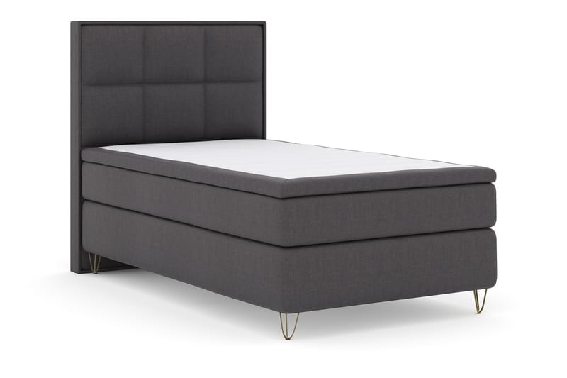 Select No 4 Komplett Sengepakke 120x200 Fast - Mørkegrå/V-formede Metallben - Møbler - Senger - Komplett sengepakke
