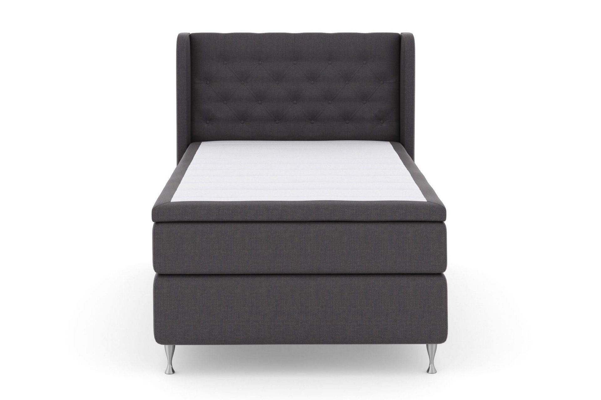 Select No 4 Komplett Sengepakke 120x200 Medium - Mørkegrå/Sølvben
