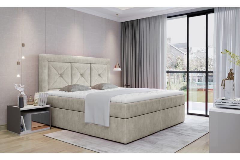 Sidria Sengepakke 140x200 cm - Beige - Møbler - Senger - Komplett sengepakke