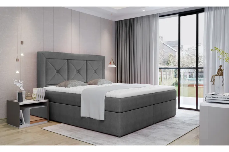 Sidria Sengepakke 140x200 cm - Grå - Møbler - Senger - Komplett sengepakke