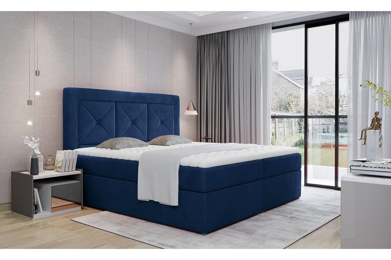 Sidria Sengepakke 160x200 cm - Blå - Komplett sengepakke