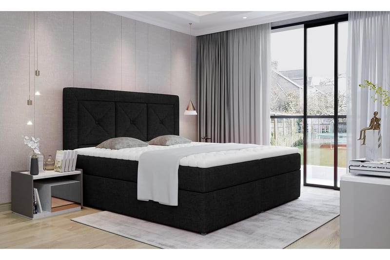 Sidria Sengepakke 160x200 cm - Svart - Møbler - Senger - Komplett sengepakke