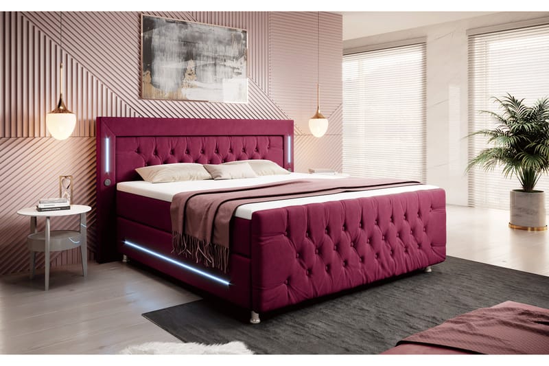 Valentino Sengepakke Kontinentalseng 140x200 - Rød (+Flere valg) - Komplett sengepakke - Kontinentalsenger