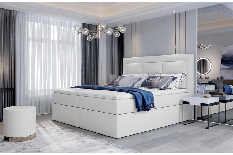Vivera Sengepakke 160x200 cm - Lær/Hvit - Komplett sengepakke