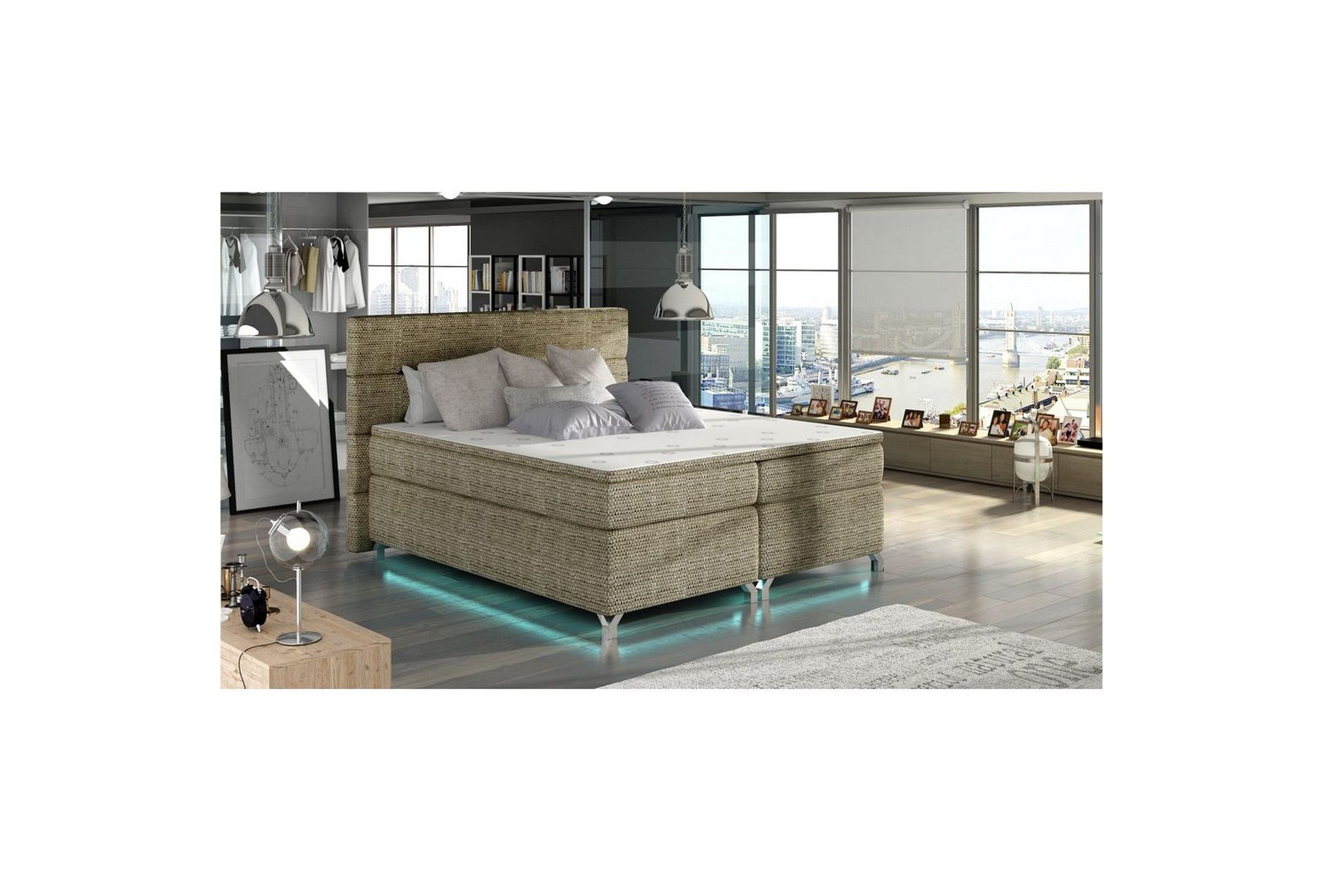 Kontinentalsäng utan ställbar säng Eltap Beige 160x200 DEL -