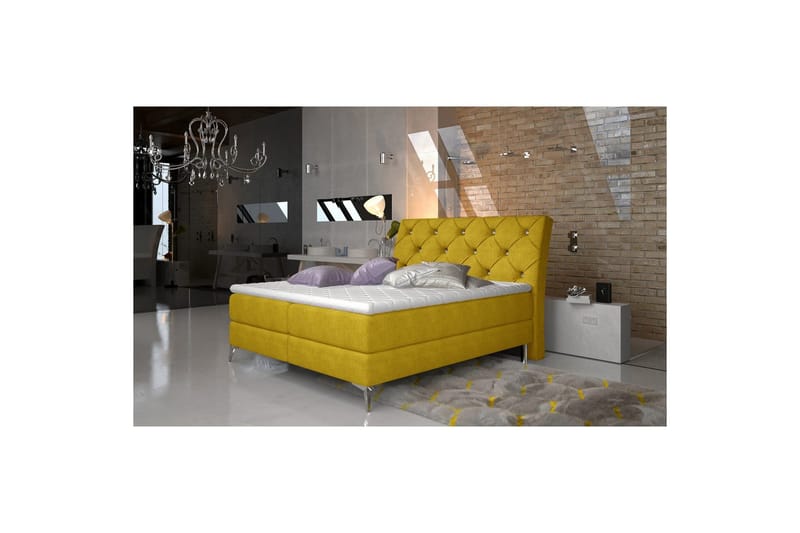 Kontinentalseng Eltap Adel - 180x200 cm, Omega 68, Gul - Møbler - Senger - Kontinentalsenger