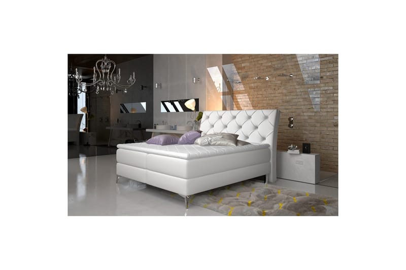 Kontinentalseng Eltap Adel - 180x200 cm, Soft 17, Hvit - Møbler - Senger - Kontinentalsenger