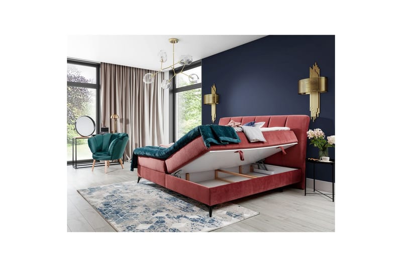 Kontinentalseng Eltap Aderito - 140x200 cm, Kronos 29, Kronos 29 Pasy 2, Rosa - Møbler - Senger - Kontinentalsenger