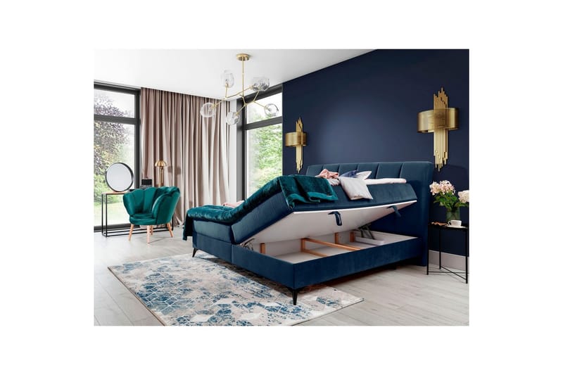 Kontinentalseng Eltap Aderito - 140x200 cm, Monolith 77, Monolith 77 Pasy 2, Blå - Møbler - Senger - Kontinentalsenger