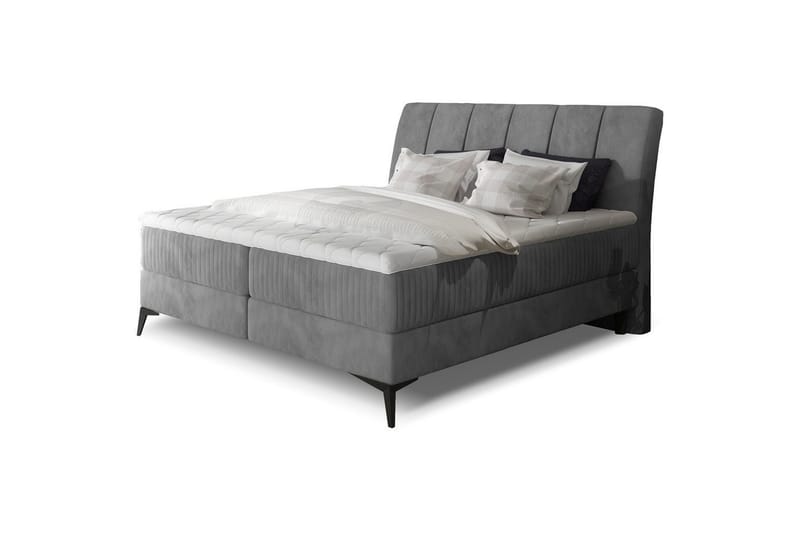 Kontinentalseng Eltap Aderito - 180x200 cm, Jasmine 90, Grå - Møbler - Senger - Kontinentalsenger