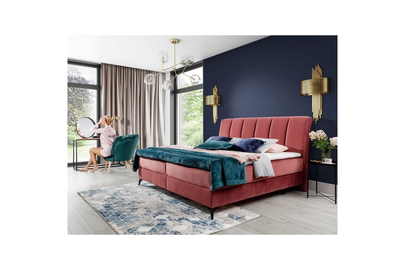Kontinentalseng Eltap Aderito - 180x200 cm, Kronos 29, Kronos 29 Pasy 2, Rosa - Møbler - Senger - Kontinentalsenger