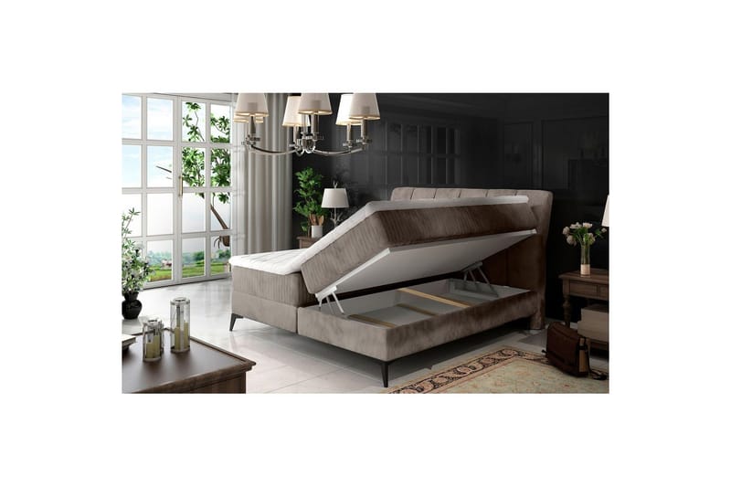 Kontinentalseng Eltap Aderito - 180x200 cm, Paros 02, Paros 02 Pasy 2, Beige - Møbler - Senger - Kontinentalsenger