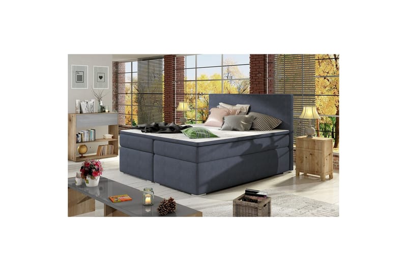 Kontinentalseng Eltap Divalo - Soro 76, Blå, 140x200 cm - Møbler - Senger - Kontinentalsenger