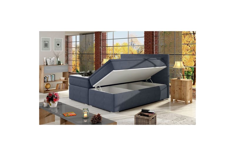 Kontinentalseng Eltap Divalo - Soro 76, Blå, 140x200 cm - Møbler - Senger - Kontinentalsenger