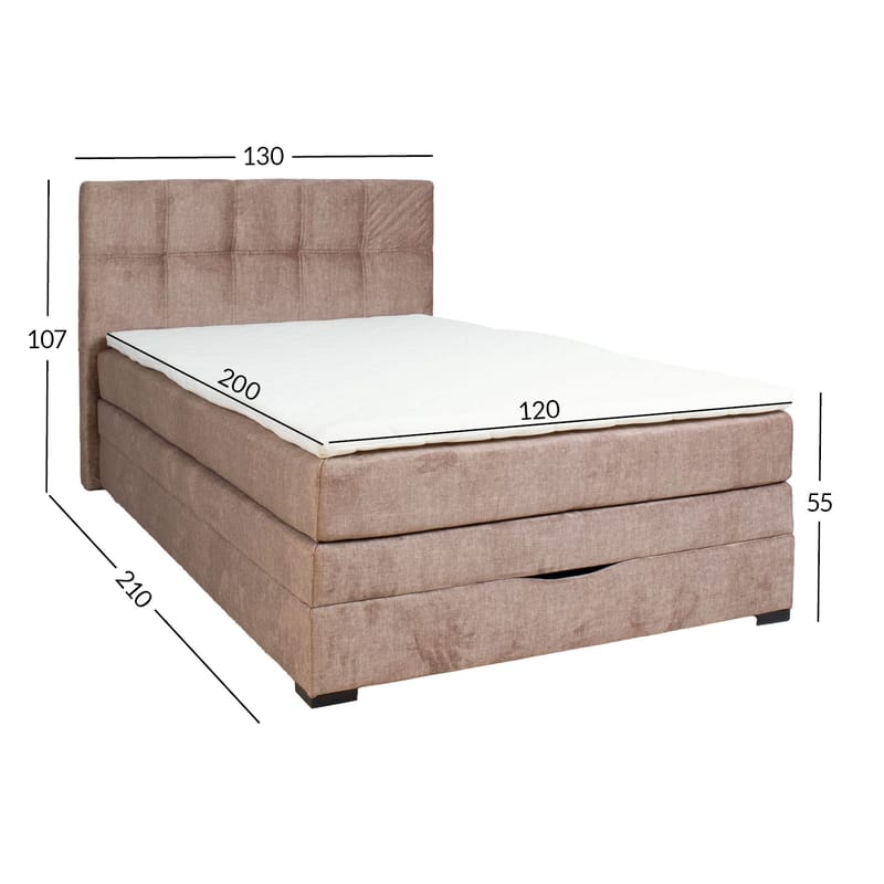 Kontinentalseng Holvik 120x200 cm - beige - Møbler - Senger - Enkeltsenger