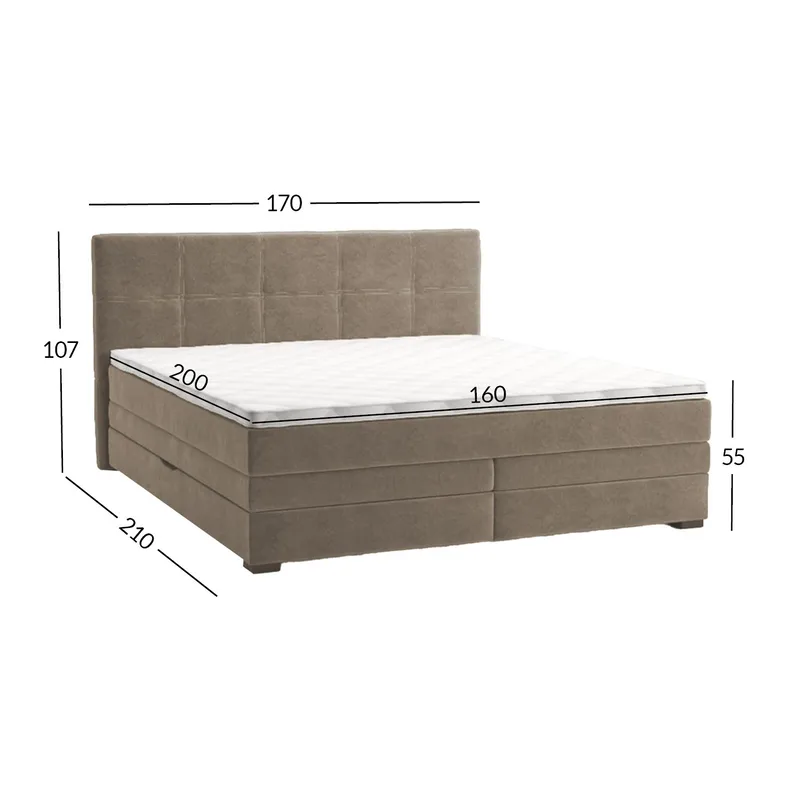 Kontinentalseng HOME4YOU Jeep 160x200 cm Beige - Beige - Møbler - Senger - Kontinentalsenger