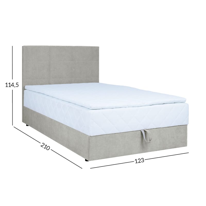 Kontinentalseng Kalen med madrass 120x200 cm - mørk beige - Møbler - Senger - Kontinentalsenger