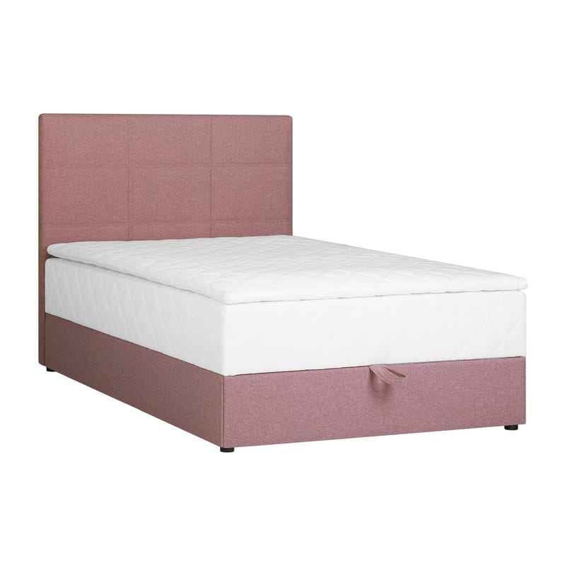 Kontinentalseng Kalen med madrass 120x200 cm, rosa