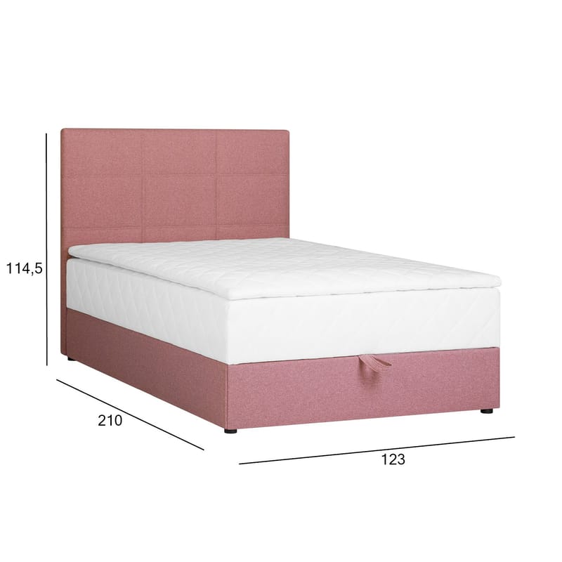 Kontinentalseng Kalen med madrass 120x200 cm - rosa - Møbler - Senger - Enkeltsenger