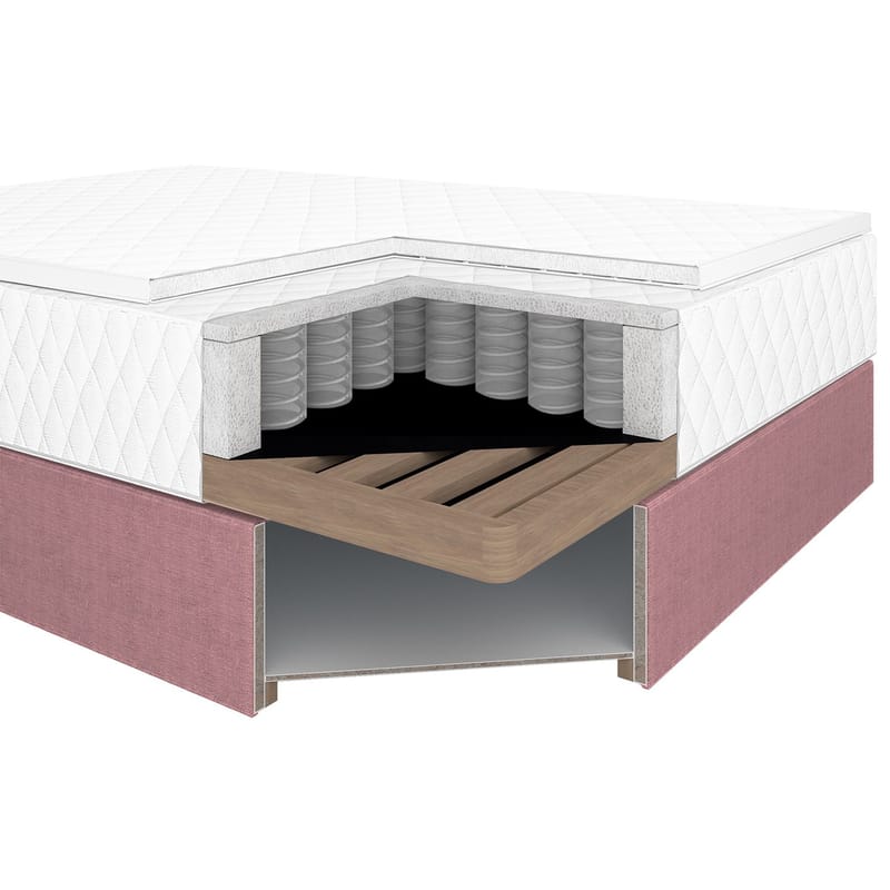 Kontinentalseng Kalen med madrass 120x200 cm - rosa - Møbler - Senger - Enkeltsenger